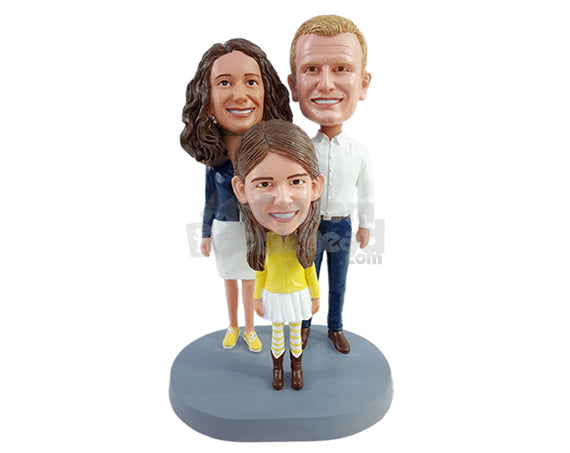 Custom Bobblehead Trendy family wearing gorgeous clothes on a nice day - Parents & Kids Mom, Dad & Kids Personalized Bobblehead & Action Figure Custom Bobblehead Trendy family wearing gorgeous clothes on a nice day - Parents & Kids Mom, Dad & Kids Personalized Bobblehead & Action Figure